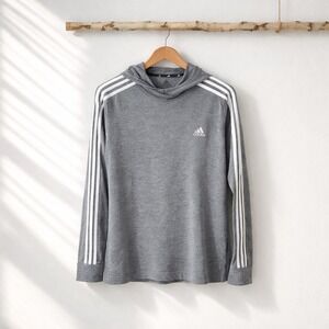 Adidas Aeroready Primegreen Grey Long Sleeve Hoodie Shirt Womens Large